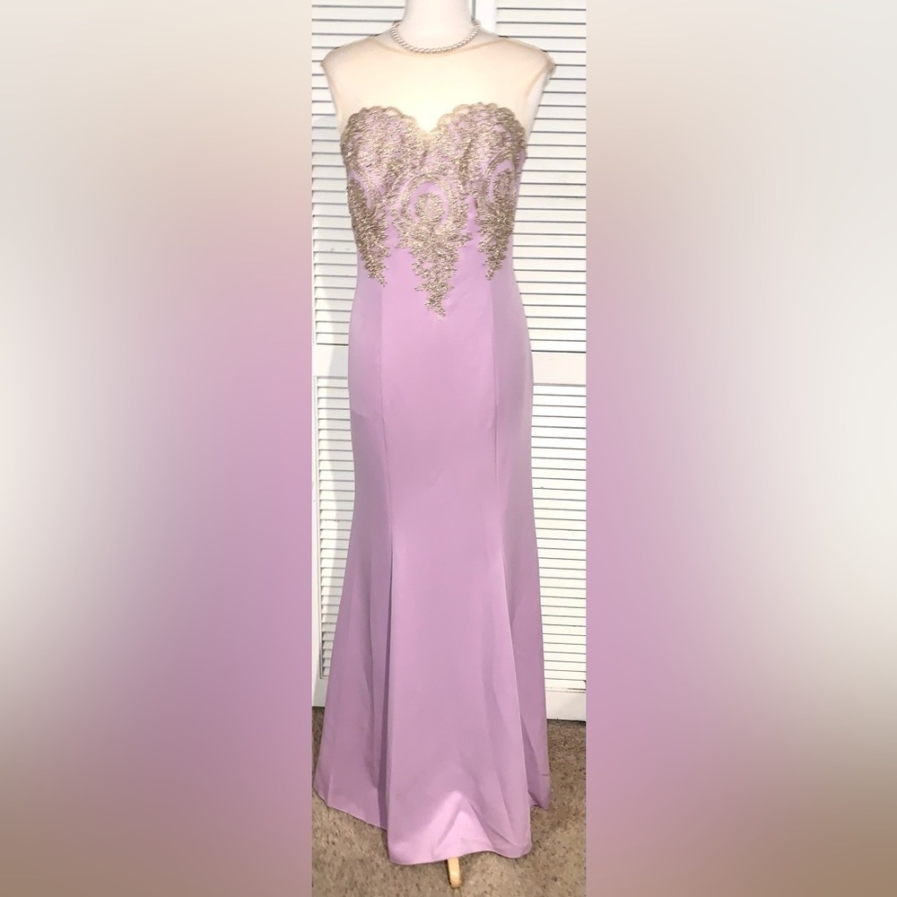 Babyonline Women's Lace Applique Long Formal Mermaid Evening Prom Dress Size 14